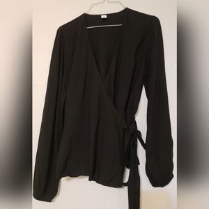 Women's Black Blouse with Side Tie, Old Navy, Medium